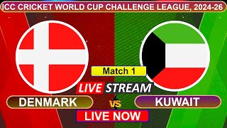 🔴ICC ODI CWC Chanllenge League A Live  Denmark vs Kuwait Live Cricket Score amp Commentary [upl. by Nonnelg]