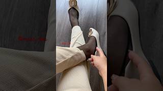 Nylon stocking day  Ladies feet in shoes  nylon socks feet fashionablefeet highheels shoes [upl. by Markman]