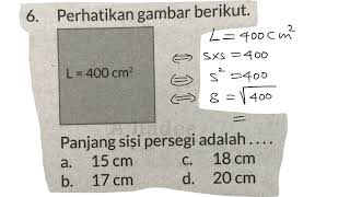 perhatikan gambar berikut panjang sisi persegi adalah [upl. by Dowzall]