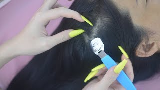 ASMR Scalp Check amp Hair Parting Tingting Hair Play On Real Person For Deep Sleep [upl. by Ahsiekahs]