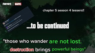 the FIRST TEASERS FORTNITE CHAPTER 5 SEASON 4 fornite newseason gaming [upl. by Jemie339]