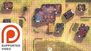 3 Hour Living Battle Map  Plains Village and Tavern Mid Day [upl. by Burner]