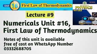 Numerical Unit 16 First law of Thermodynamics Class 12 Physics Sindh Board [upl. by Ecyrb346]