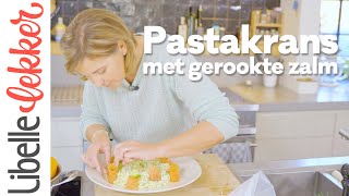 Ilse kookt pastakrans met gerookte zalm komkommer venkel en dillesaus [upl. by Hazlett346]