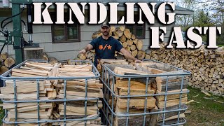 The Fastest Way To Make Kindling  A Vertical Log Splitter [upl. by Eerized139]