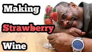 Making Strawberry Wine 2 gallons [upl. by Amadus]