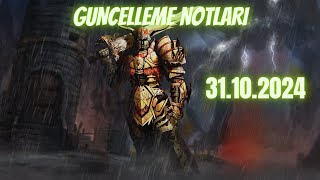 Knight Online Güncelleme Notları 31102024 [upl. by Bern]