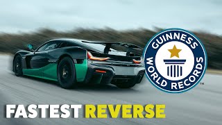 Fastest Speed Driving In Reverse  Guinness World Records [upl. by Ayotahc]