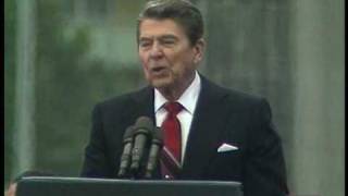 President Ronald Reagan quotTear Down This Wallquot Speech at Berlin Wall [upl. by Raamal33]