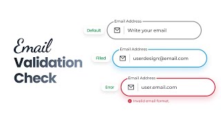 Email Validation Check Using HTML CSS amp JavaScript [upl. by Isidore9]