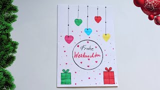 Weihnachtskarten basteln einfach DIY Weihnachtskarte Tutorial Weihnachtsgeschenke selber machen [upl. by Neelrac]