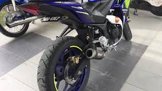 YAMAHA R25 MOVISTAR ORIGINAL SC PROJECT CRT CARBON EXHAUST MUFFLER SOUND [upl. by Ekusuy787]