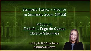 Seminario en Seguridad Social IMSS  M2 Emisión y Pago de Cuotas ObreroPatronales SUA y SIPARE [upl. by Fortna]