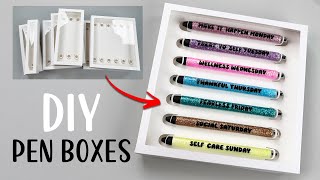 DIY Glitter Pen Boxes for your handmade Pens Template Tutorial [upl. by Gnurt413]