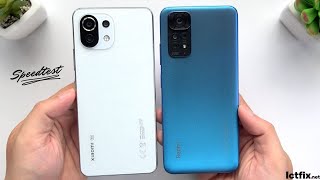 Redmi Note 11s vs Xiaomi 11 Lite 5G NE  Video test Display Speedtest Comparison [upl. by Ayom746]