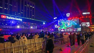 Grand Finals LoL Worlds 2023 in Seoul Gwanghwamun Square  Walking Tour Korea 4K HDR [upl. by Ardnaeed]