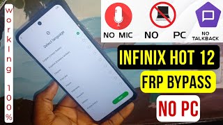 Infinix Hot 12 Play X6816 Frp BypassUnlock Google Account Lock Android 11 amp 12  Without Pc [upl. by Belac]