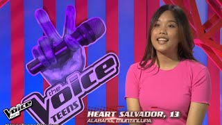 HEART SALVADOR The Voice Teens 2020 Blind Audition piece  Lewis Capaldis Someone You Loved [upl. by Eirelam]