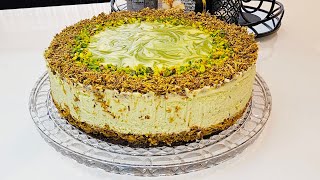 No Bake Dubai Pistachio Chocolate CheesecakeDubai Schokoladen Käsekuchen Torte cremig und lecker 😍 [upl. by Chaudoin593]