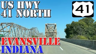 US 41 North  Evansville  Indiana  4K Highway Drive [upl. by Adest]