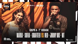 RIVALIDADE 🔥 JHONY MC NEO E MT X MARIA ZN SOFIA E GRAFITEH  GRUPO A  1° RODADA  EDIÇÃO 500K [upl. by Cibis]