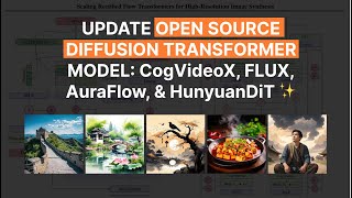 Update Open Source Diffusion Transformer Model CogVideoX FLUX AuraFlow amp HunyuanDiT ✨ [upl. by Combes659]