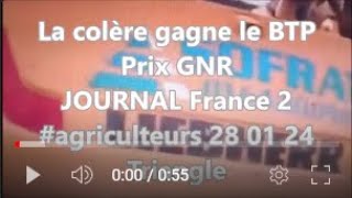 La colère gagne le BTP Prix Gasoil Non Routier JOURNAL France 2 28 01 24 Triangle Delta [upl. by Ellinej]