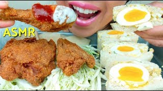 ASMR FRIED CHICKEN  EGG SALAD SANDWICHES No Talking 먹방 suellASMR [upl. by Shirl999]