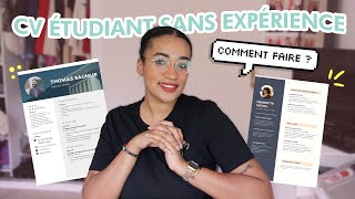 Comment faire un CV pour un JOB ÉTUDIANTS Stage alternance   Avec paspeu dexpérience [upl. by Eirod]