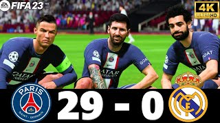 FIFA 23  MESSI RONALDO MBAPPE NEYMAR ALL STARS  PSG 29  0 REAL MADRID  UCL FINAL 4K60 [upl. by Lechar]