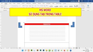 Sử dụng Tab trong Table trên Ms Word [upl. by Lyrradal938]