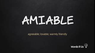 How to Pronounce AMIABLE in American English [upl. by Gader]