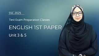 SSC 2025 l English 1st Paper l Unit 3 amp 5 I Test Exam Preparation Classes [upl. by Boycey]