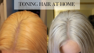 TONING BLEACHED HAIR AT HOME  Wella T18 [upl. by Raina]