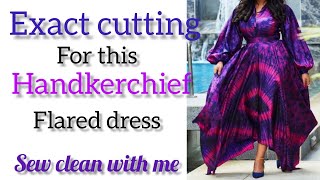 how to cut a full circle skirt  How to cut and sew a circle Handkerchief Skirt [upl. by Erasmus649]