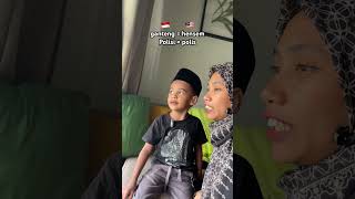 emak indonesia dan anak malaysia comedy funny lawakan shorts bahasa [upl. by Suruat800]