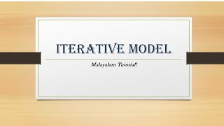 Iterative Model  Software Engineering  SE  Malayalam Tutorials [upl. by Hovey]