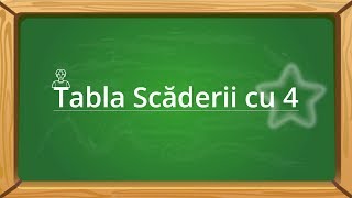 Tabla scaderii cu 4  scaderea cu 4 video [upl. by Annaynek647]