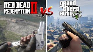 Red Dead Redemption 2 vs Grand Theft Auto 5  Weapon Comparison [upl. by Nappy]