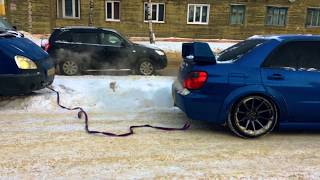 Subaru Impreza вытаскивает из сугроба ГАЗель [upl. by Lynelle]