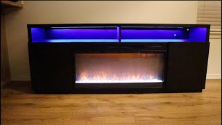 68 inch TV Stand with 36quot Fireplace Insert Review  Led Entertainment Center for TVs Up to 75quot [upl. by Aehtna162]