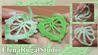 How To Crochet Leaf EARRINGS [upl. by Matti745]