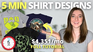 How to Make 4351 A Month Selling SUPER SIMPLE TShirts Beginner Print on Demand Tutorial [upl. by Vilberg]