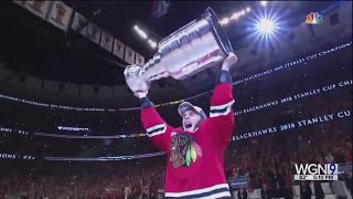 Fans thank Jonathan Toews as he plays his last game with Blackhawks [upl. by Roe]