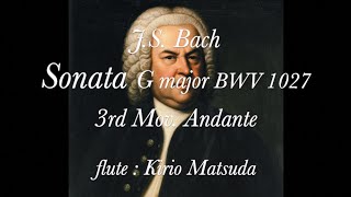 Sonata G major BWV 1027  III Andante JS Bach flute  Kirio Matsuda [upl. by Atekahs]