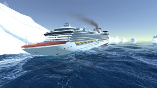 Sapphire Princess hit the iceberg and sinking like Titanic  Cruise Ship Handling [upl. by Nywde796]