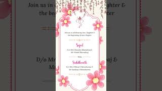 Petals amp Promises Wedding invitation weddinginvitation weddingceremony ytshortsindia [upl. by Hillard]