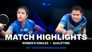 Ayhika Mukherjee vs Sibel Altinkaya  WS Qual  WTT Star Contender Goa 2023 [upl. by Nylissej]