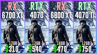 RX 6700 XT vs RTX 4070 vs RX 6800 XT vs RTX 4070 TI  Test in 15 Games [upl. by Hinkel]