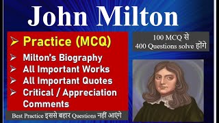 John Milton multiple choice Questions Learn how to answer every option get 400 questions on Milton [upl. by Aikel]